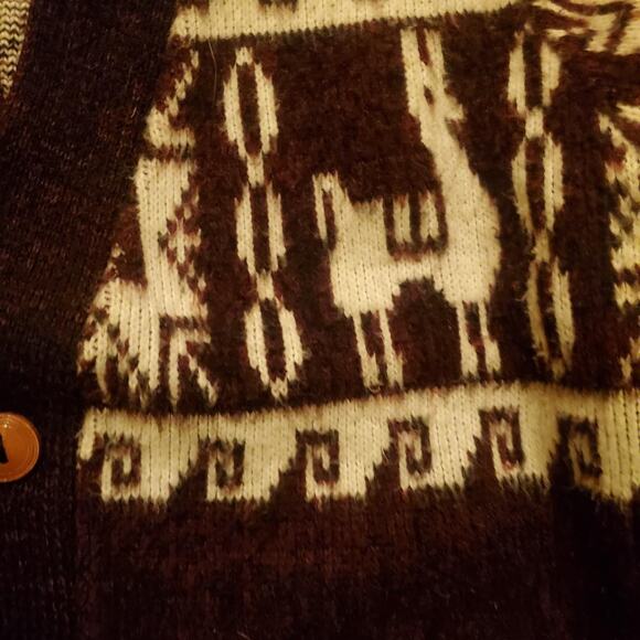 Womens small alpaca knit cardigan - Picture 3 of 4